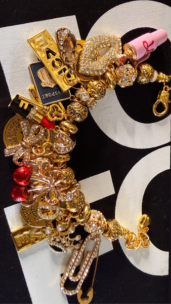 GOLD So Girly Fully Charmed Bracelet - ADULT